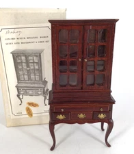 Vtg Dollhouse Miniature Concord Museum Queen Anne Hutch Breakfront & Loboy Set
