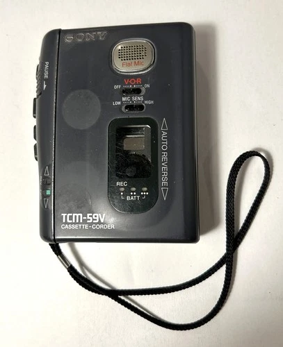 Vintage SONY TCM-59V External Speaker Cassette Voice Recorder Tape Player Works