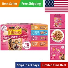 Purina Gravy Wet Cat Food Variety Pack, Surfin and Turfin Prime Filets Favo...