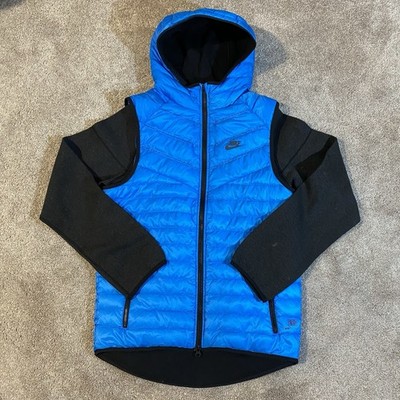 Nike Tech Fleece Aeroloft Reversible Hooded Jacket S Blue Black 700 Down