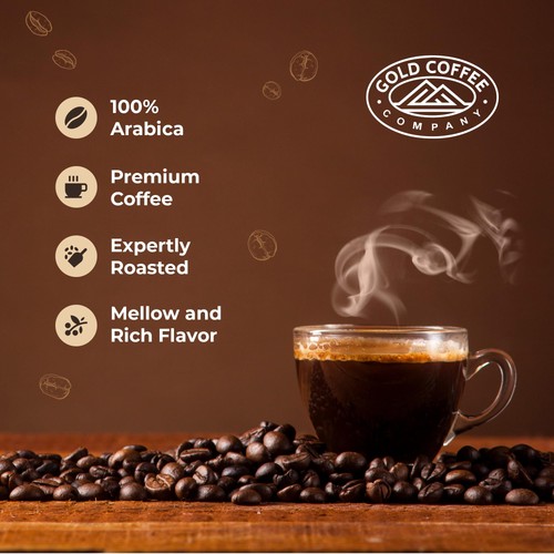 Gold Coffee | Blue Mountain Premium Blend | Medium Roast, ganze Bohne | 100% A... - Bild 4 von 5