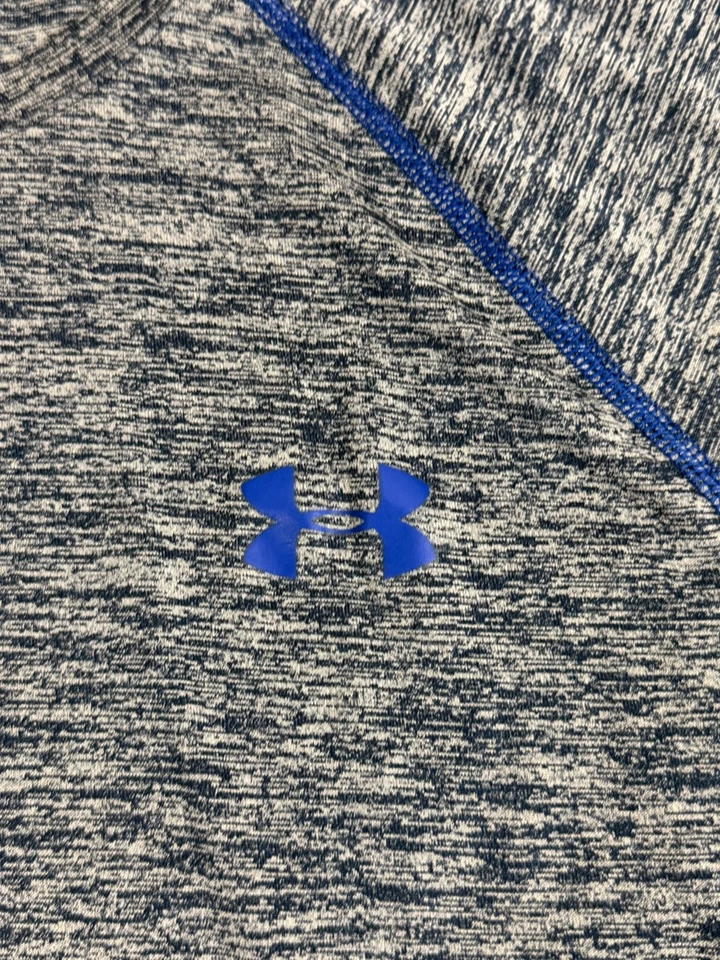 Under Armour HeatGear мужской маленький свободного активный повседневный рубашка синий длинным рукавом логотип - Изображение 2 из 4