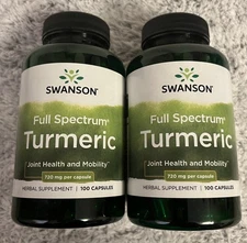 200 Caps Swanson Turmeric Root 720 mg Joint Skin Digestive Health Curcuminoid