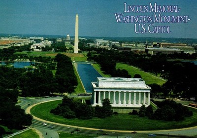 Lincoln Memorial Washington Monument U.S. Capitol Washington D.C. Postcard