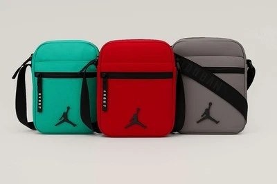 Nike Jordan Airborne Festival Bag Schulterträger Umhängetasche Rot, Türkis, Grau