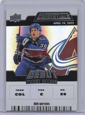 2022-23 Upper Deck Credentials #148 Ben Meyers Debut Ticket Access #/999