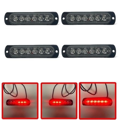 4x rote LED Stroboskop Lichter Blinklicht 12V-24V Berge LKW Van Warnung