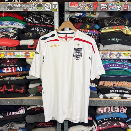 ENGLAND NATIONAL TEAM 2007 2009 HOME FOOTBALL SHIRT SOCCER JERSEY UMBRO Sz LARGE