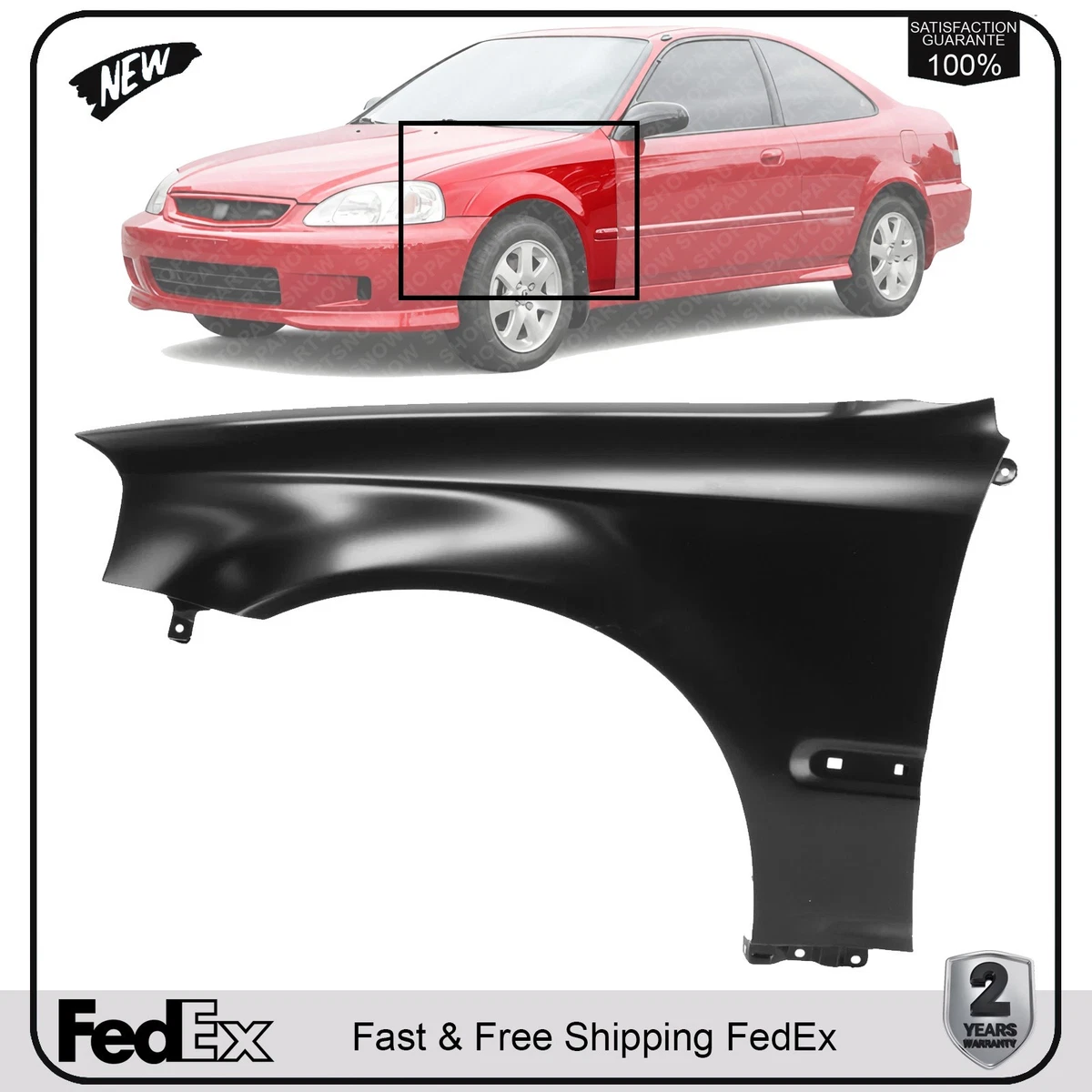 25+ Fenders for 1999 Honda Civic for sale | Updated Oct 2026