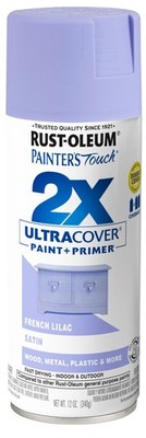 334068 Painter's Touch 2X Ultra Cover Spray Paint, 12 oz, Satin French Lilac