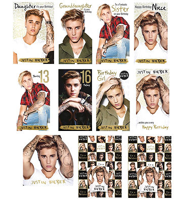 Offizielle süße Justin Bieber Pop Geburtstagskarten ~ Alter ~ Beziehungen ~ Geschenkverpackung ~ KOSTENLOSE LIEFERUNG