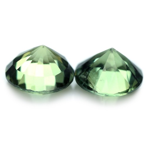 Zafiro verde natural certificado 0,87 quilates VVS australiano 4,4 mm redondo par a juego - Imagen 4 de 4