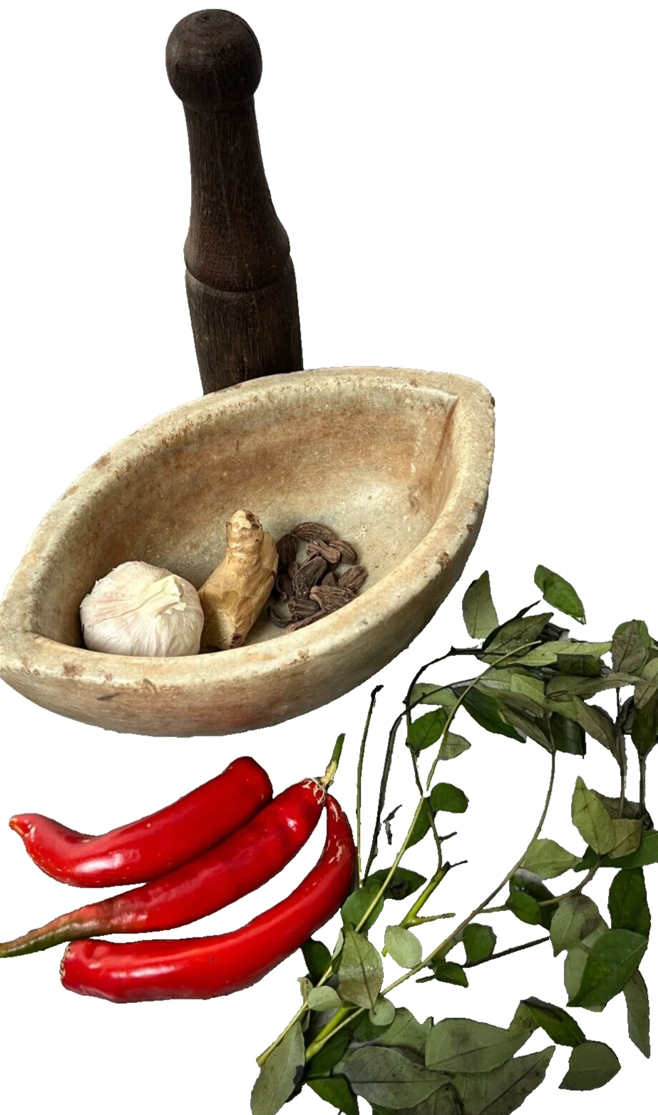 ANTIQUE INDIAN MORTAR PESTLE KHARALE WHITE MAKRANA MARBLE LATER HARDWOOD PESTLE