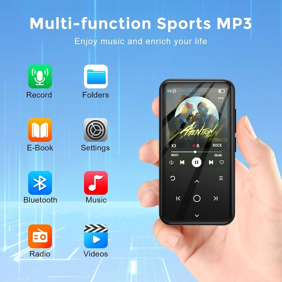 Lvcdodvd MP3 Players with Clip 500mAh Battery 64GB Music Player Bluetooth 5.0... - Image 3 of 4