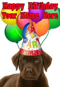 Chocolate Labrador Dog Happy Birthday Pid746 A5 Personalised