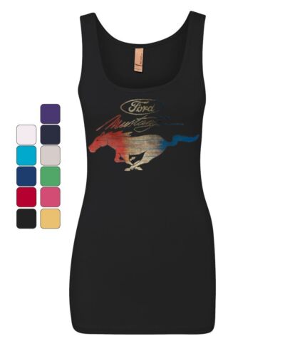 Ford Mustang Logo Women's Tank Top GT Shelby Cobra Boss 302 Top - Picture 1 of 12