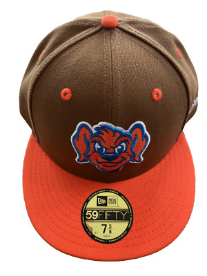 Charleston Riverdogs Hat Men 7 5/8 MiLB 59Fifty New Era Fitted Cap Orange NWT