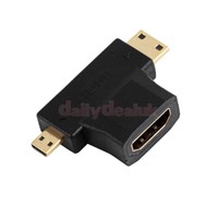 Hdmi Female Revolution To C/d Male Mini Micro Male To Female Triple Adapter Hdmi Female Revolution To C/d Male Mini Micro Male To Female Triple Adapter