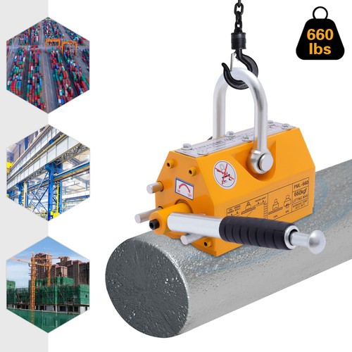 Grúa elevadora elevadora magnética de acero amarilla 200-4400 lb/100-2000 kg - Imagen 4 de 73