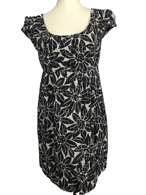 purple dress linen 100% Linen Collarless Mid-Length Dress SOFIA, Dark Purple / XL main image 1