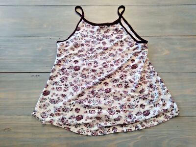 RUE 21 Women's Juniors Tank Top XS Sleeveless Floral Design Maroon White