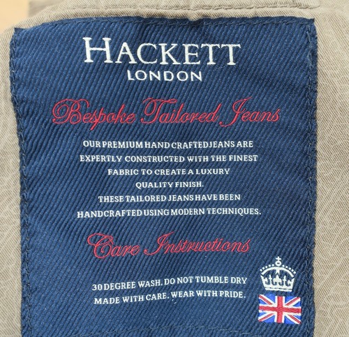 HACKETT LONDON BESPOKE TAILORED JEANS MENS PANTS CORDUROY 5 PKT size W34 - Picture 12 of 12