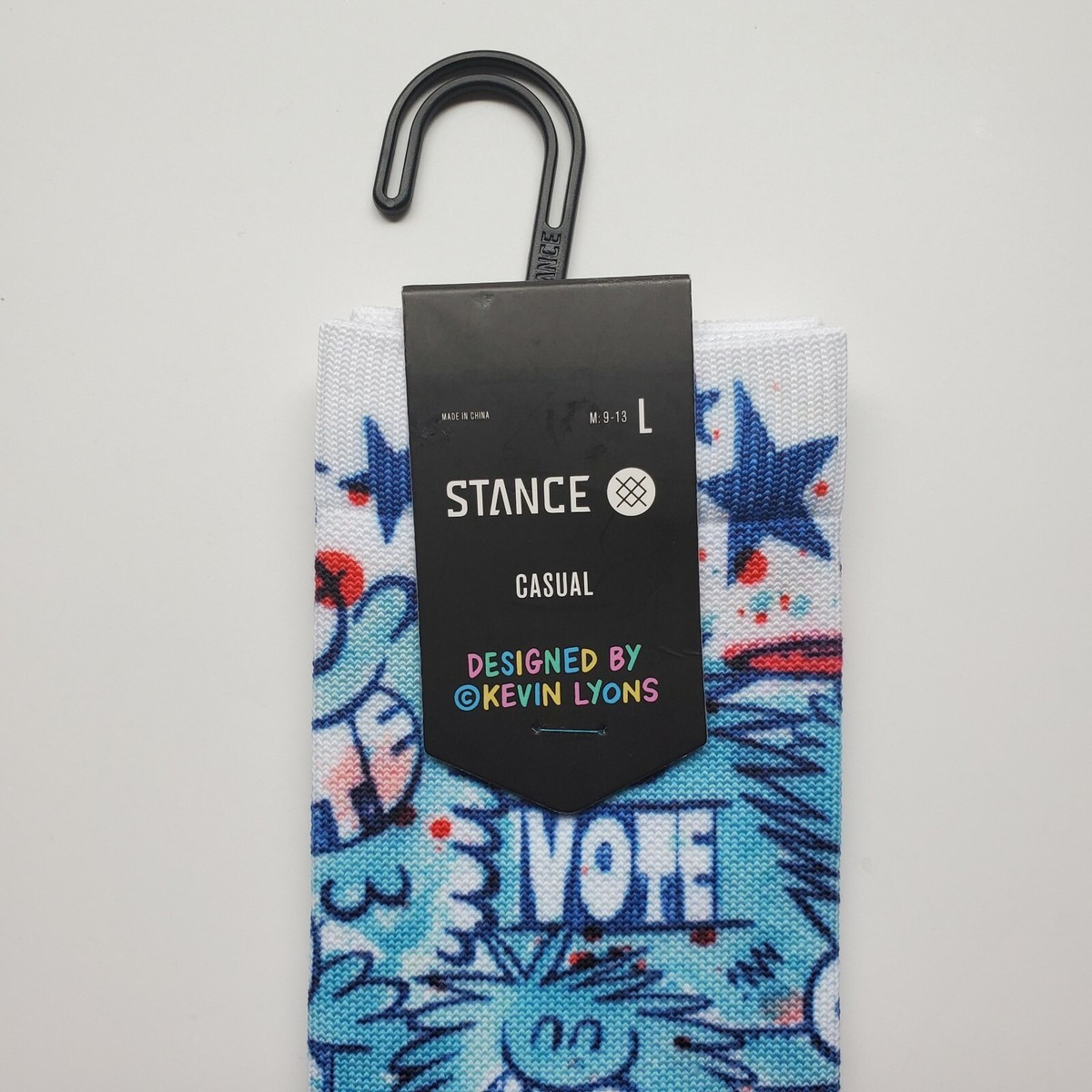 Chaussettes Stance Kevin Lyons « Get Out N Vote » - Taille L (9-12), Multicolore, Neuves Avec étiquettes