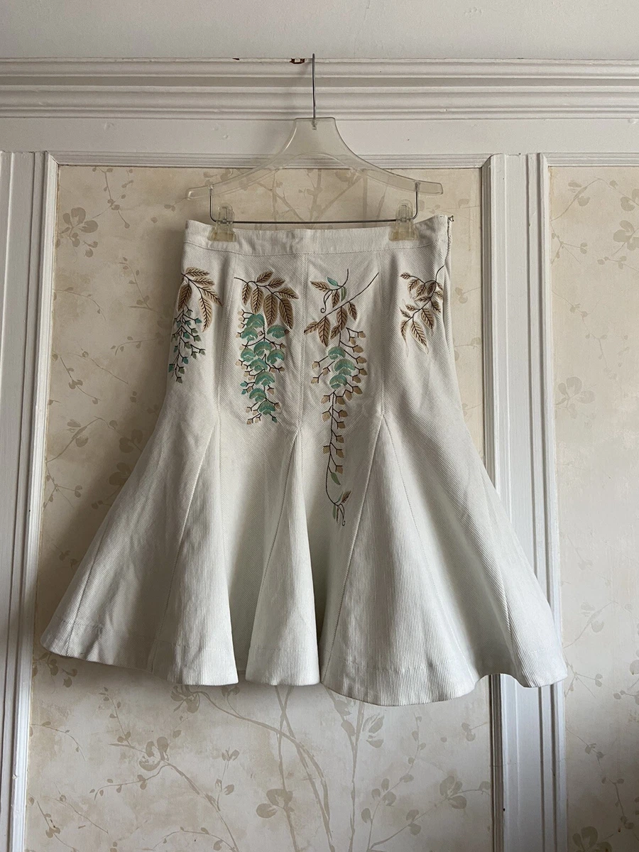 Embroidered corduroy skirt cheap