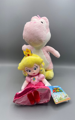  Super Mario Bros Princess Peach Plüsch & Yoshi rosa Peach mit TAG Rosa