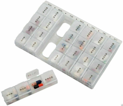 Pillendose Halter Tagesablage 4 mal Tablettenbehälter Aufbewahrung Dosisspender 