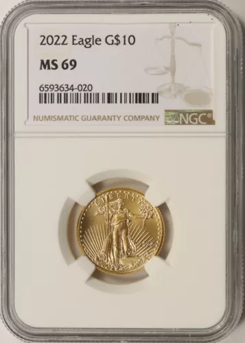 2022 Gold American Eagle $10 NGC MS69 1/4oz