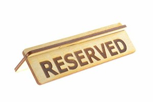 Targhetta Da Tavolo In Legno Con La Scritta Lingua Inglese Reserved Ebay