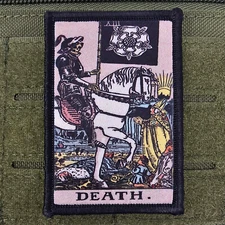 Death Patch Tarot Cards Moral Tactical Military Army USA Flag Hook & Loop