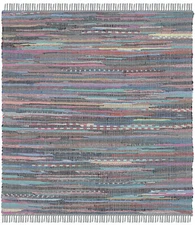Safavieh Rag Rug AQUA / MULTI 4' X 4' Square Rug - RAR121K-4SQ