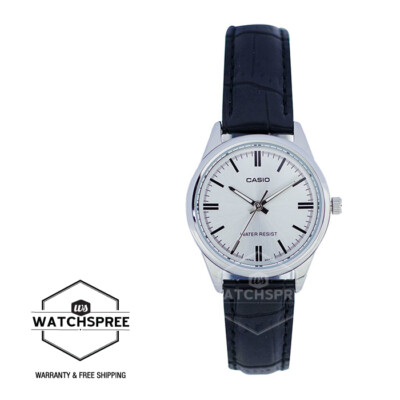 Casio Classic Series Ladies Analog Black Leather Strap Watch LTP-V005L-7A