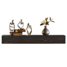 72" Rustic Wood Fireplace Mantel, Wall-Mounted & Floating Shelf for Home Decor