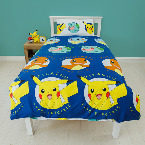 Pokemon Gotta Single Duvet Cover & Pillowcase Set Reversible Boys Girls Official - Picture 8 of 8