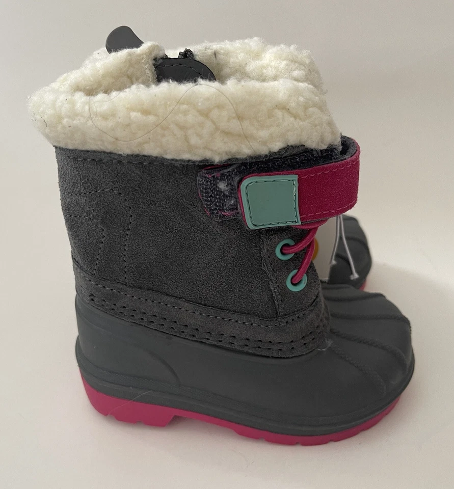 Cat & Jack Valmai ребенка ясельного возраста девочек серый/пурпурный термолит зимние ботинки, размер 5 - Изображение 2 из 4