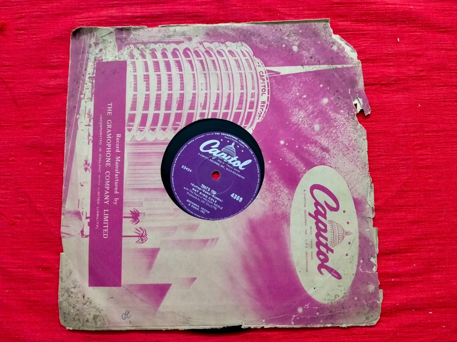 Nat King Cole Is It Better To Have Loved And LOST/That'S You 78 Record India VG+