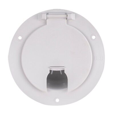 X-Haibei RV Cable Hatch, Round Trailer Camper Electric Power Cord Cable Hatch Cover For 30/50 Amp Cord, Fits 3-3/8 Inch Dia. Hole, White Flip Up Cover. Share