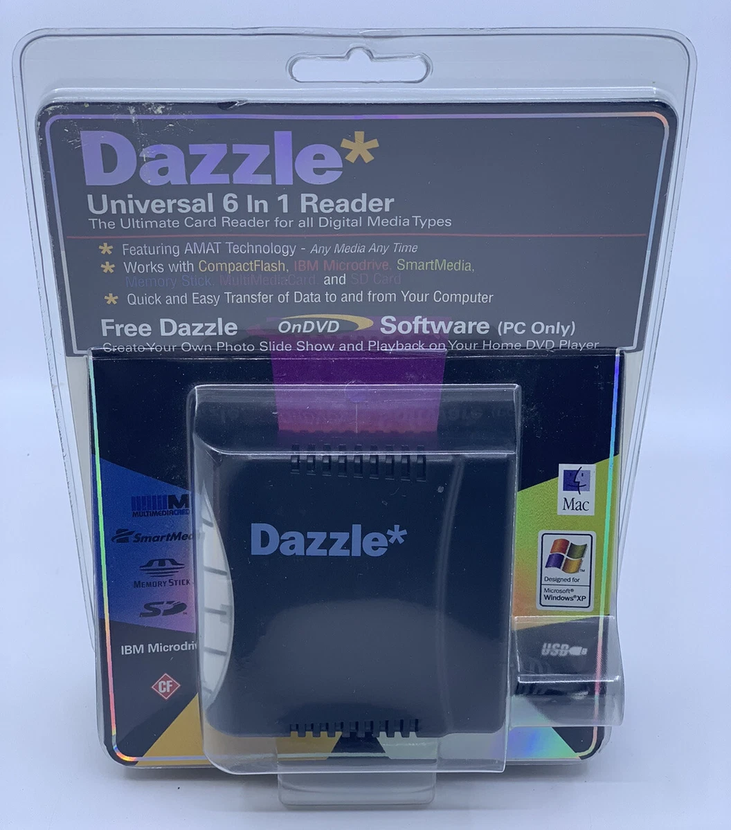 NEW Dazzle Universal 6 In 1 Compact USB Flash Microdrive SD Memory.