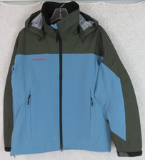 Mammut Jacket Womens Size L Hoodie Full Zip Blue Green Hybrid Technology 3xdry