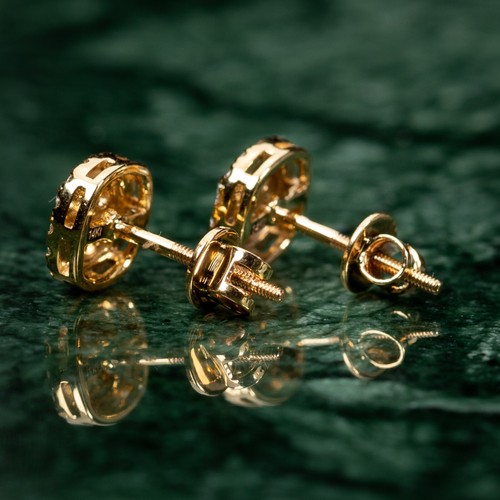 Pendientes pequeños de diamantes cultivados en laboratorio de 0,58 quilates en forma cuadrada de oro amarillo de 14 quilates VVS 0,58 quilates - Imagen 6 de 7