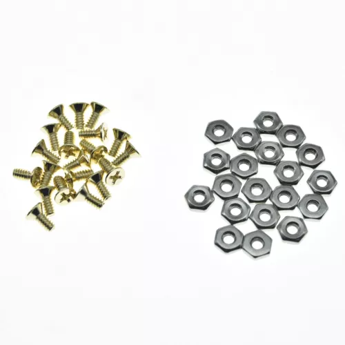 20pcs #6-32 Pickguard Bracket Nuts Bolts Screws Fits USA Gibson Les Paul Nickel