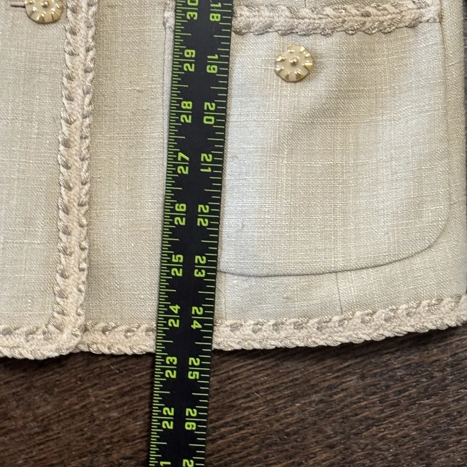 Cream Silk Bouclé Tweed Blazer Womens 8 Vintage Designer Style Cynthia Sobel - Image 4 of 4