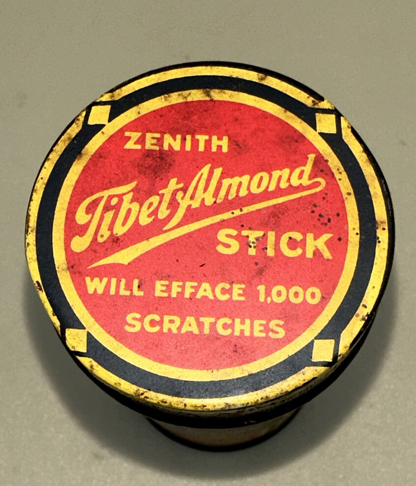 VINTAGE ZENITH TIBET ALMOND STICK ADVERTISING TIN W/ CONTENTS eBay