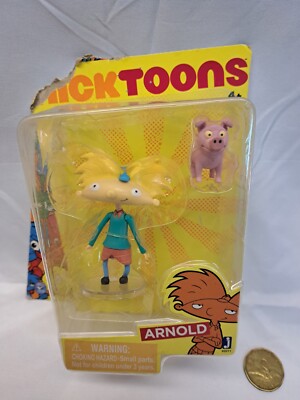 Nicktoons Hey Arnold Action Figure ''Hey Arnold'' (COMPLETE) w/pig Damaged Box