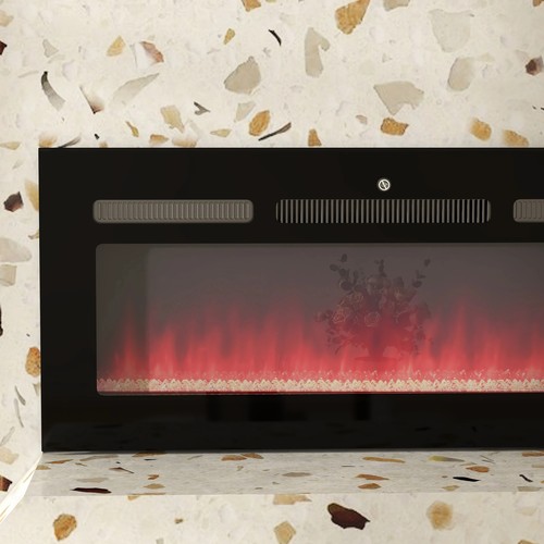 Chimenea Eléctrica 102cm, 2000W Empotrada y Montada en Pared - Imagen 9 de 11