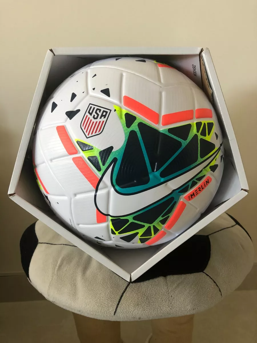 koolhydraat breken omhelzing SOCCER BALL-NIKE-SIZE 5-MERLIN-USA LOGO-ACC-OFFICIAL MATCH  BALL-WHITE/BLUE-NEW- | eBay