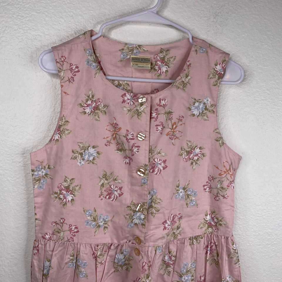 复古 Laura Ashley 母婴连身裤波西米亚花卉粉色 M 码 — 第 4/4 张图片